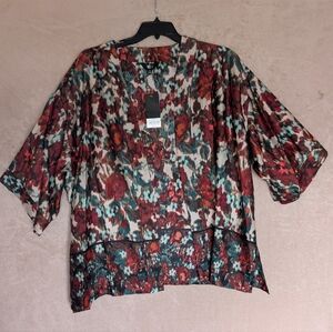 Slim Factor Floral 3/4 Sleeves Kimono 3XL